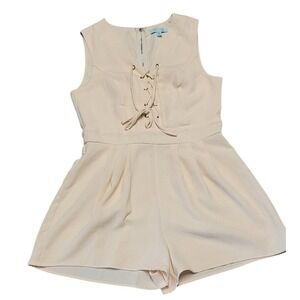 She + Sky Women's Cream Romper Size Large